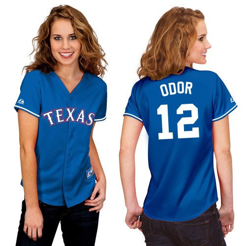 Rougned Odor #12 mlb Jersey-Texas Rangers Women's Authentic 2014 Alternate Blue Baseball Jersey